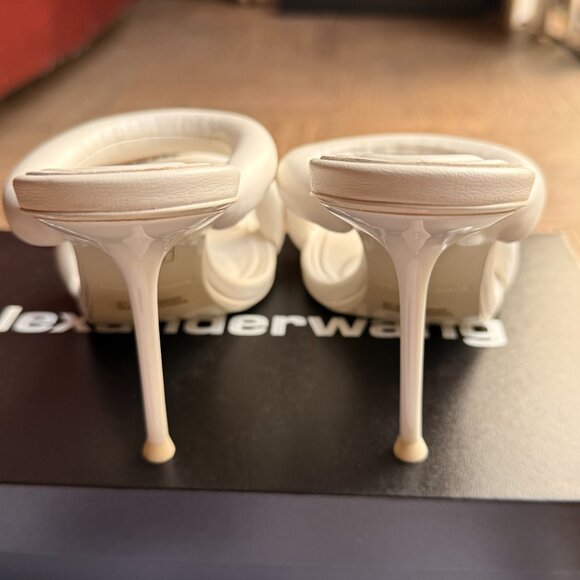 NEW Alexander Wang Julie Tubular Sandal White Leather Size 7 - Picture 6 of 15